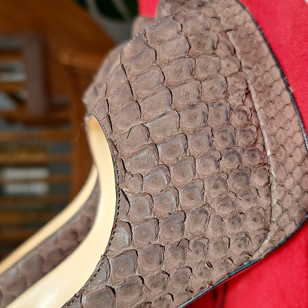 Louboutin Python Peep-Toe Heels - Picture 12 of 13